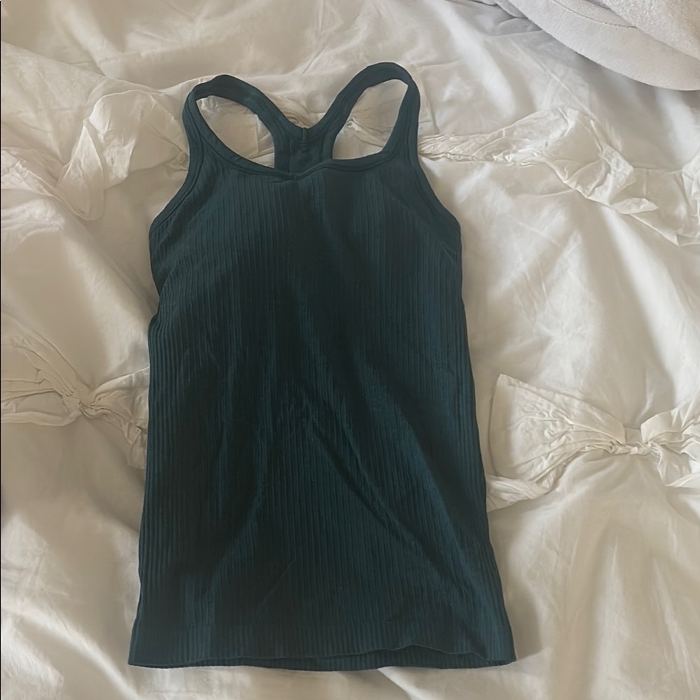 Lululemon ebb to street tank jasper green size 2